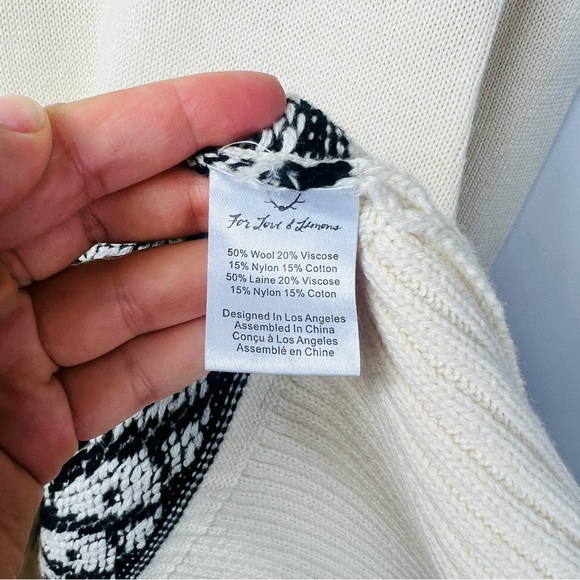 Knitz For Love & Lemons Cream & Black Wool Blend Sweater Dress women size M - Picture 10 of 13